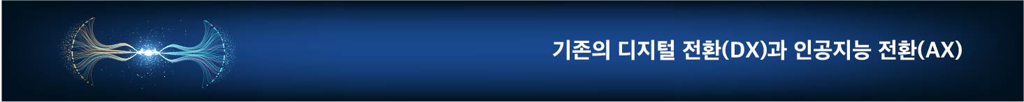 기존의 디지털 전환(DX)과 인공지능 전환(AX)